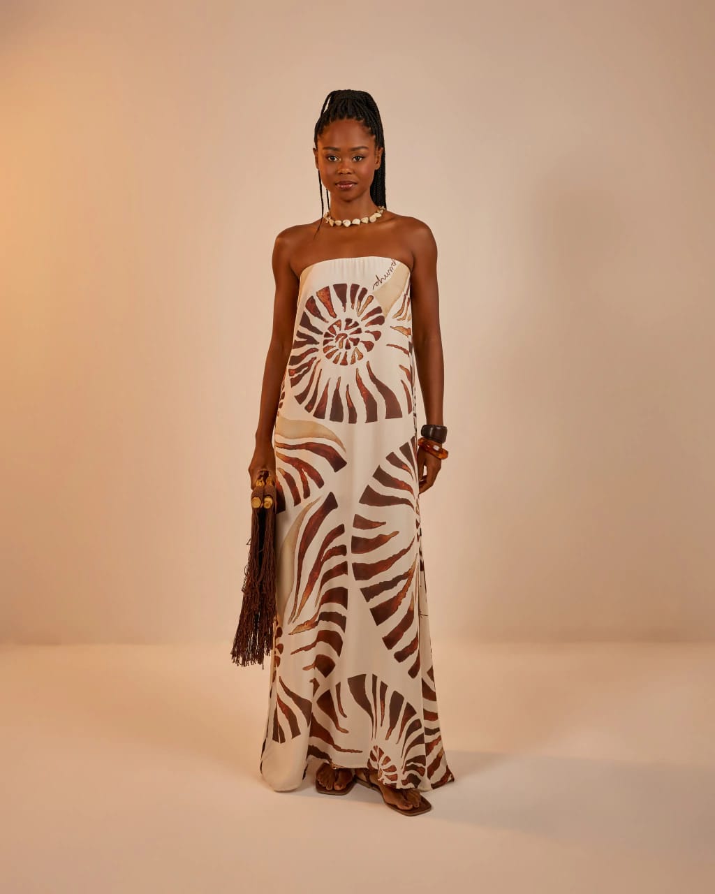 Vestido Longo Antúrio Conchas