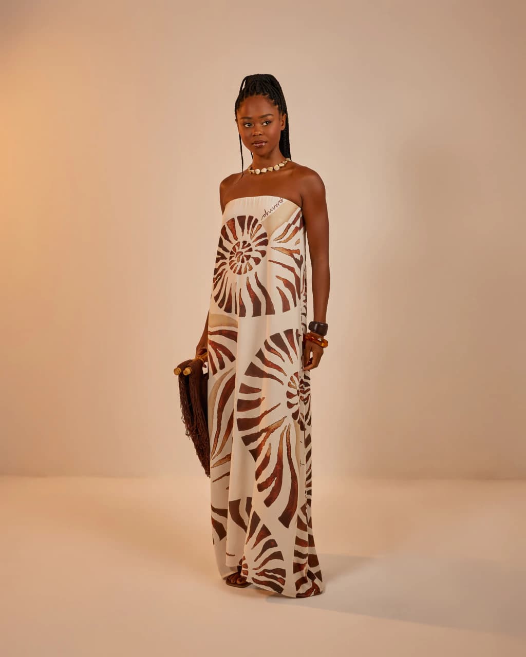 Vestido Longo Antúrio Conchas