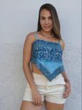 Cropped Seda Lenço Bandana