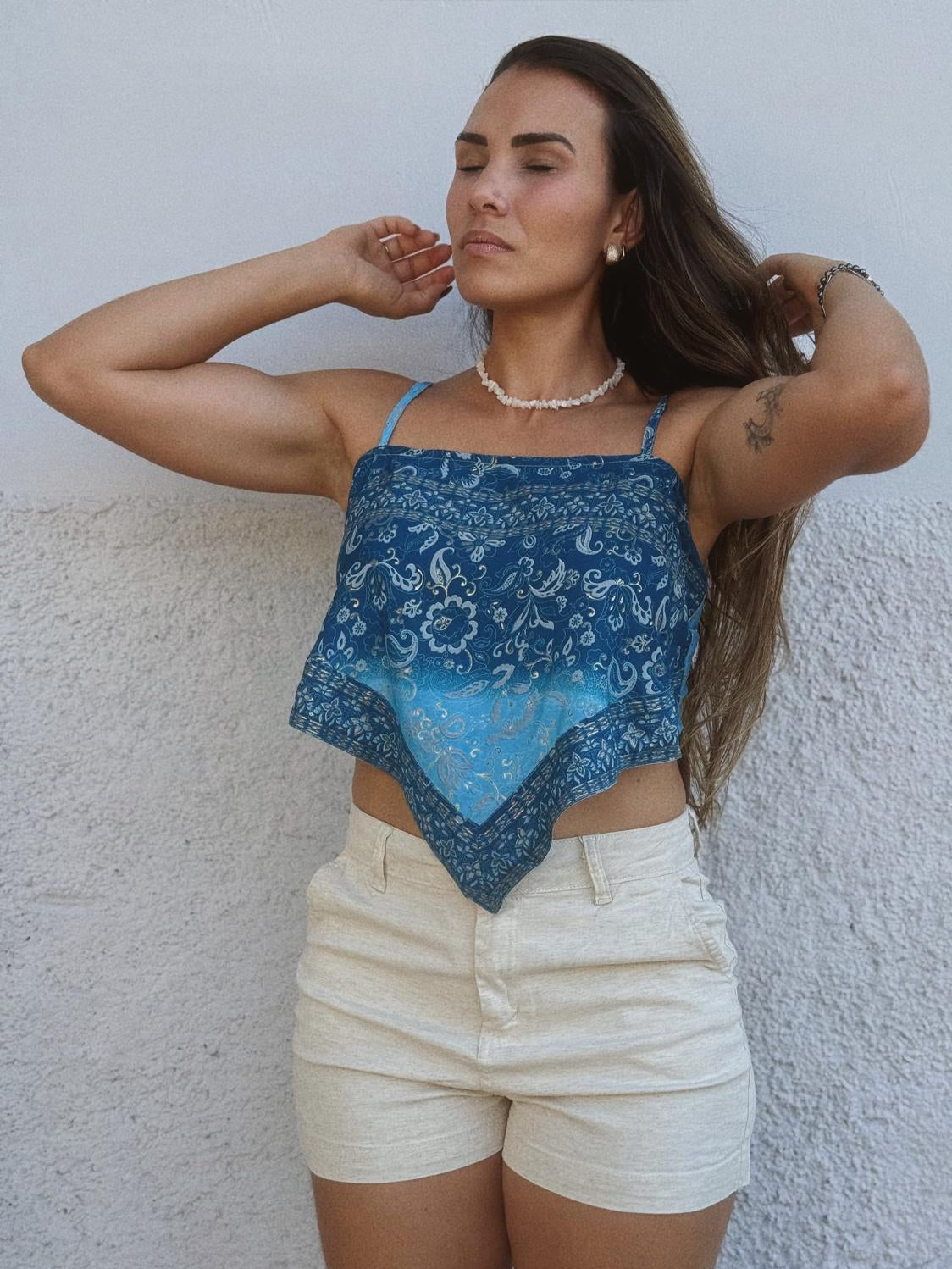 Cropped Seda Lenço Bandana