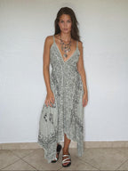 Vestido Paisley Assimetrico