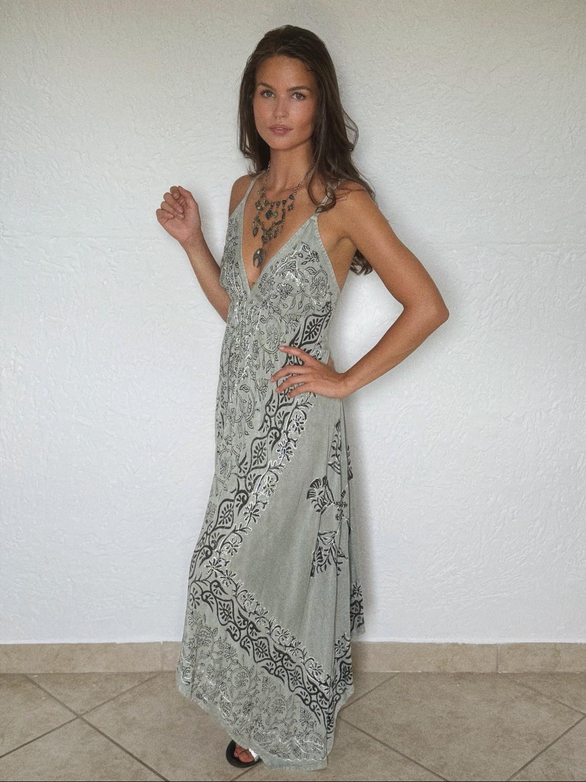 Vestido Paisley Assimetrico