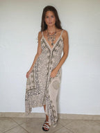 Vestido Paisley Assimetrico