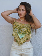 Cropped Seda Lenço Bandana